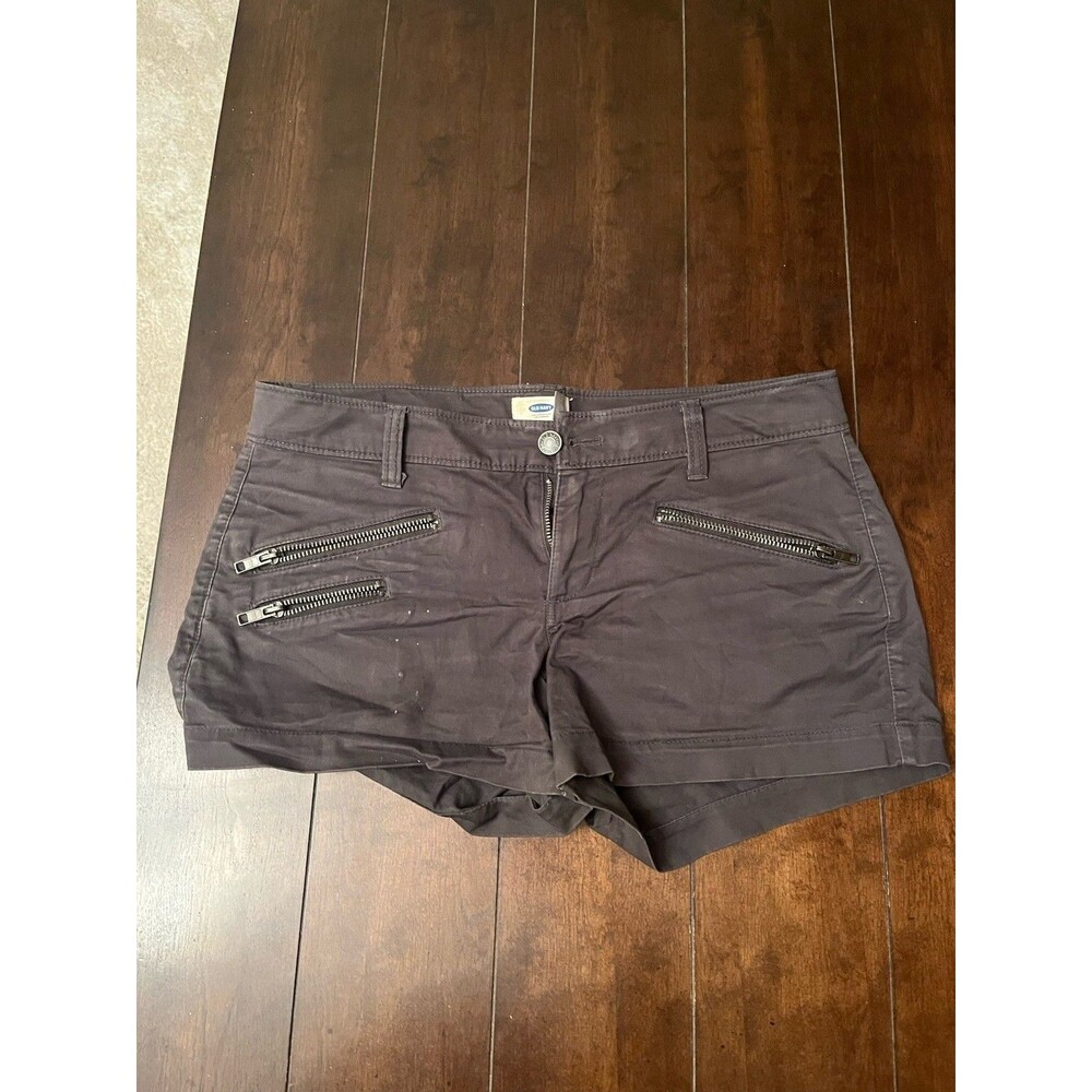 Old Navy Slate Grey Shorts Cotton & Spandex 3 Front Zipper Pockets 2 Reg Bck Poc